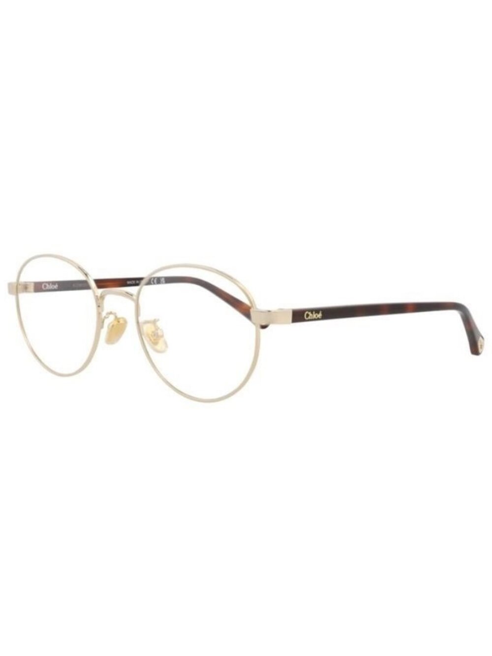 New Chloé Womens Round/Oval Gold Havana Transparent Fashion Designer Eyeglasses